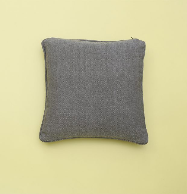 Chambray Cotton Cushion cover With Piping Nickel Grey 16