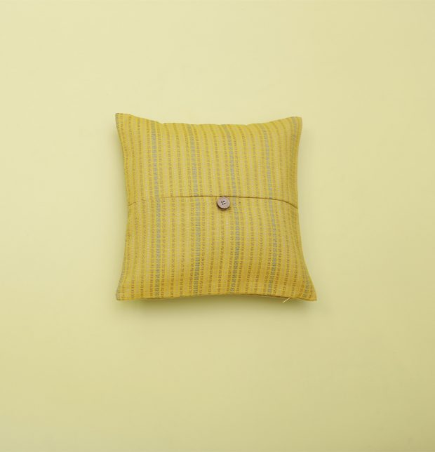 Dobby Stripes Cotton Cushion Cover Yellow 12