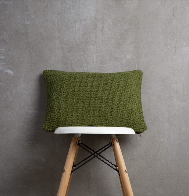 Handwoven Cotton Cushion Cover Pesto Green 12