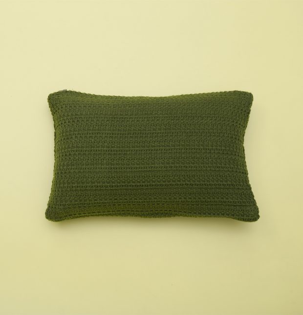 Handwoven Cotton Cushion Cover Pesto Green 12