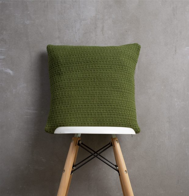 Handwoven Cotton Cushion cover Pesto Green 16
