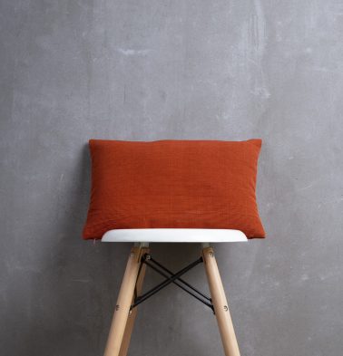 Handwoven Cotton Cushion cover Pumpkin Orange 12″ x 18″