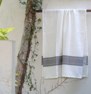 Honeycomb/twill Cotton Bath towels Charcoal Grey