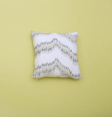 Customizable Hand woven Cushion Cover, Cotton – Ikat – Mustard