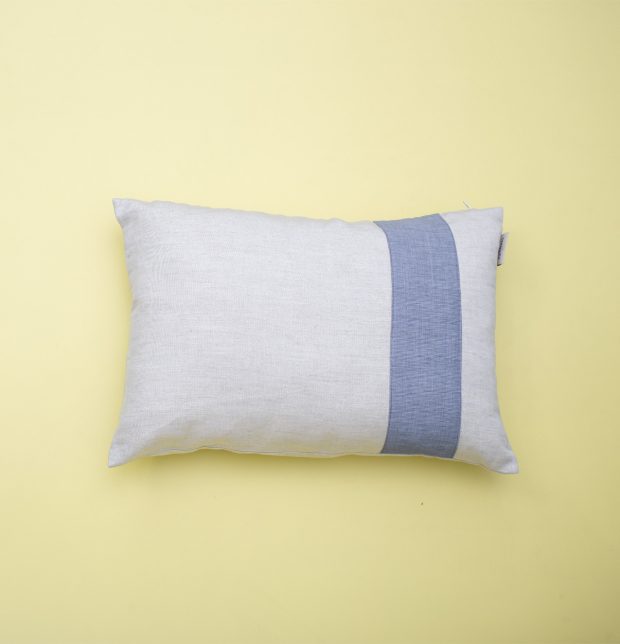 Linen Cushion Cover with Blue Pinstripes 12