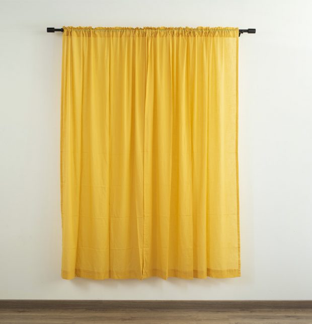 Buy Slub Sheer Cotton Curtain Sunflower Yellow – Thoppia