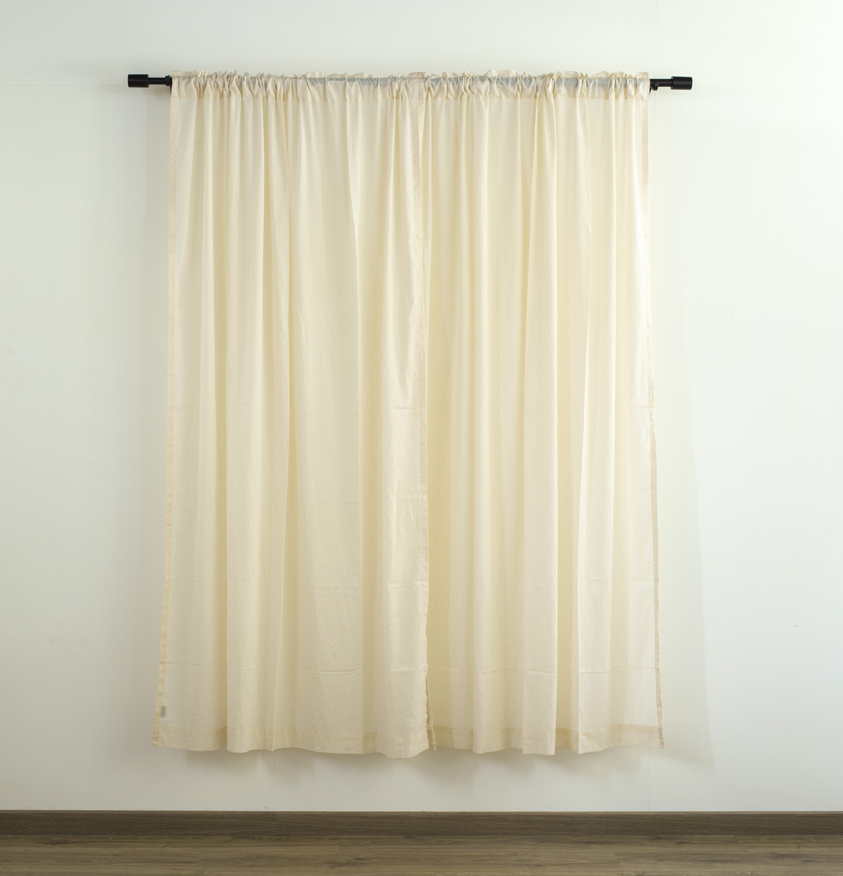 Customizable Sheer Curtain, Slub Cotton – Tapioca Beige