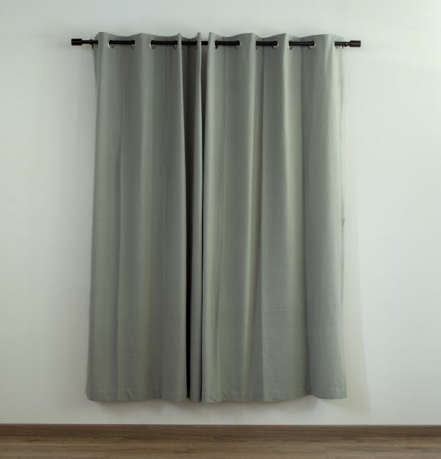 Customizable Curtain, Solid Cotton - Pigeon Grey
