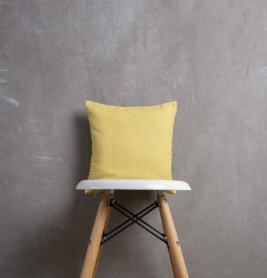 Yolk Yellow Cotton Cushion Cover  12x12