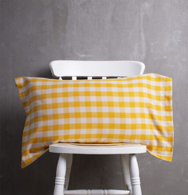 Chequered Cotton Pillow Cover Mineral Yellow