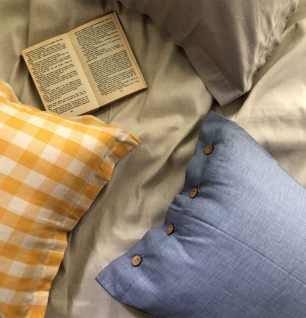 Pin Stripes Cotton Pillow Cover Blue