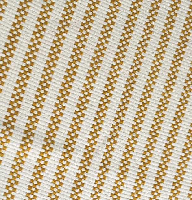 Broad Striped Handwoven Cotton Rug Mustard