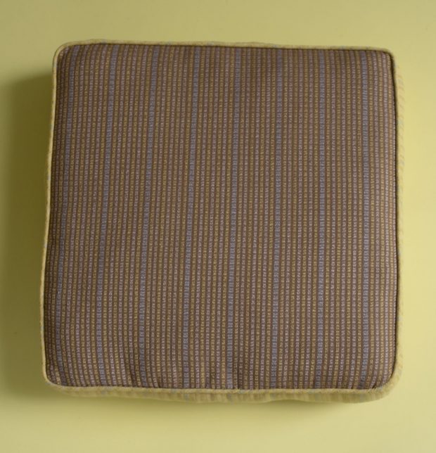 Dobby cotton floor cushion brown/yellow
