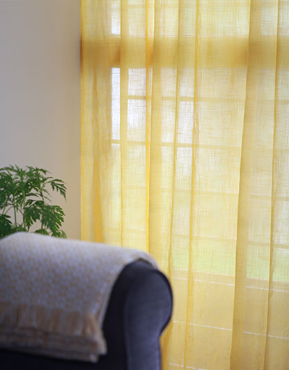 Yellow sheer curtains