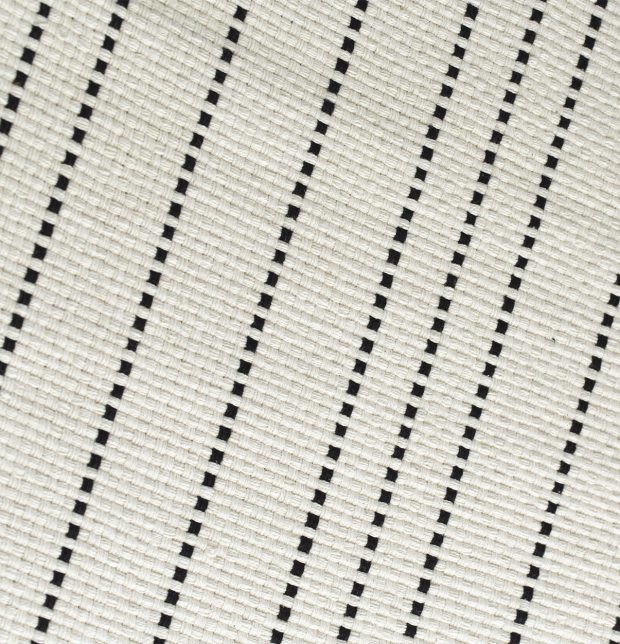 Fine Striped Handwoven Cotton Rug Black