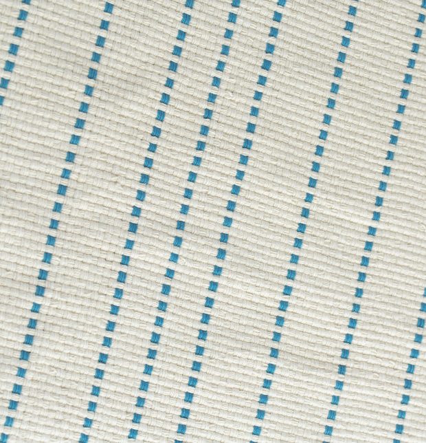 Fine Striped Handwoven Cotton Rug Blue
