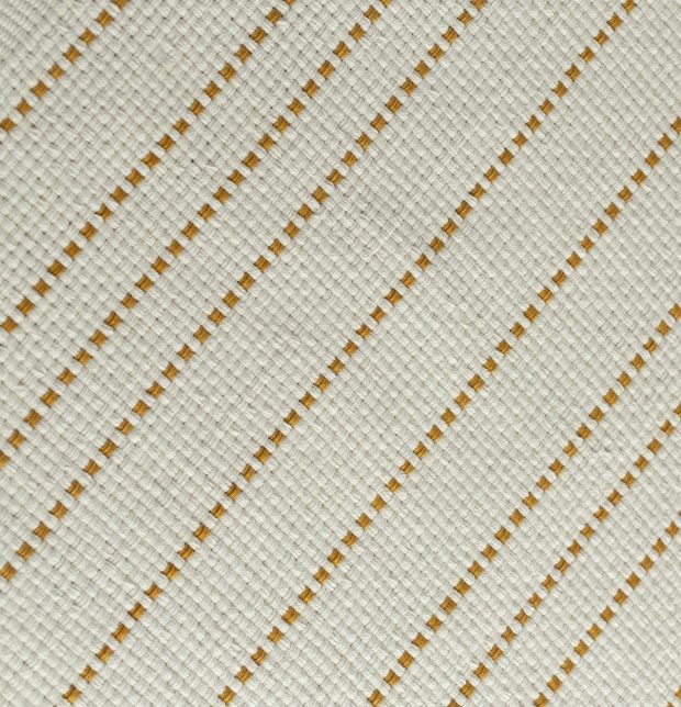 Fine Striped Handwoven Cotton Rug Mustard