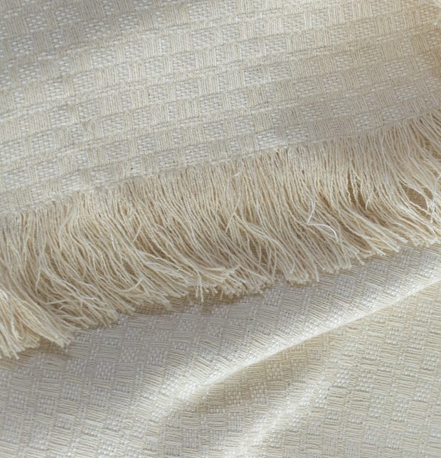 Handwoven Cotton Throw Natural White