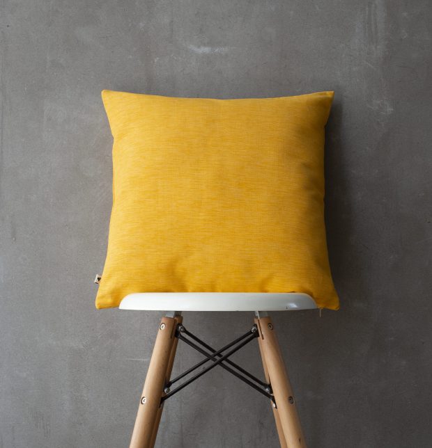 Customizable Cushion Cover, Textura Cotton - Daffodil Yellow