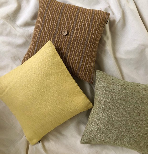 Panama Weave Cotton Cushion Cover Moss Green 12