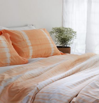 Tequila Sunrise Cotton Bedsheet Peach – With 2 pillow covers