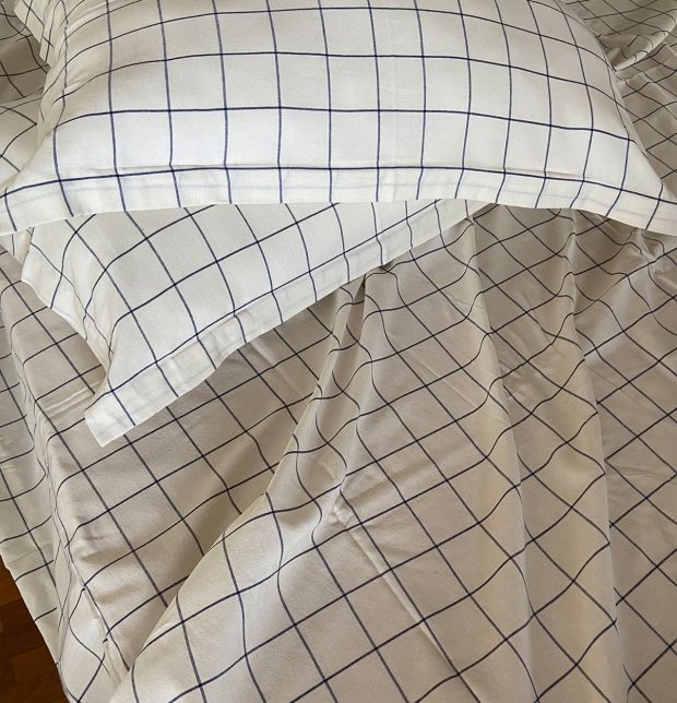 Lagom Chequered Pillow Cover Blue/White