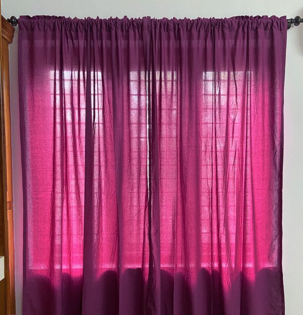 Customizable Curtain, Cotton - Solid - Amethyst Purple