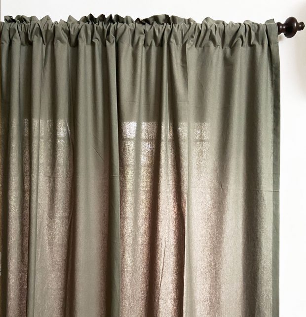 Solid Cotton Curtain Castor Grey