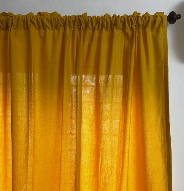 Customizable Curtain, Cotton - Solid - Golden Rod Yellow