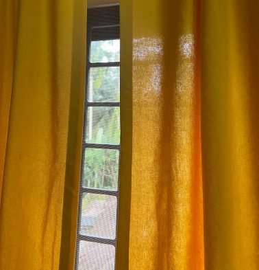 Customizable Curtain, Cotton – Solid – Golden Rod Yellow