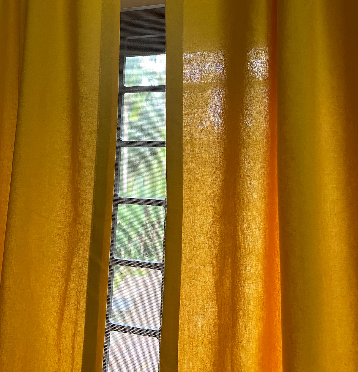 Customizable Curtain, Cotton – Solid – Golden Rod Yellow