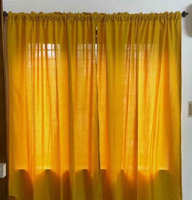 Solid Cotton Curtain Golden Rod Yellow