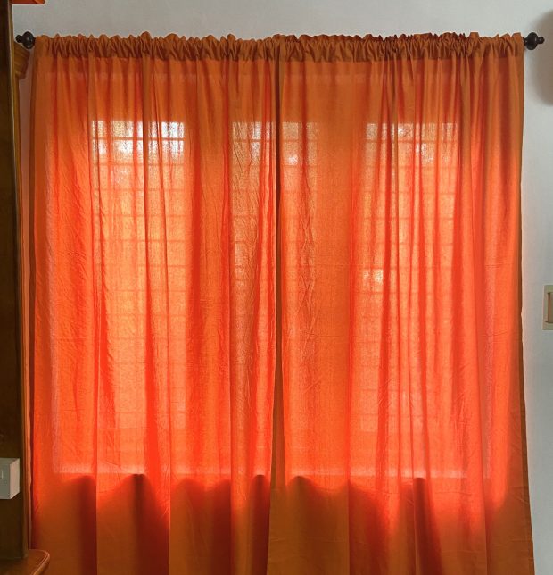 Solid Cotton Curtain Hawaiian Sunset Orange
