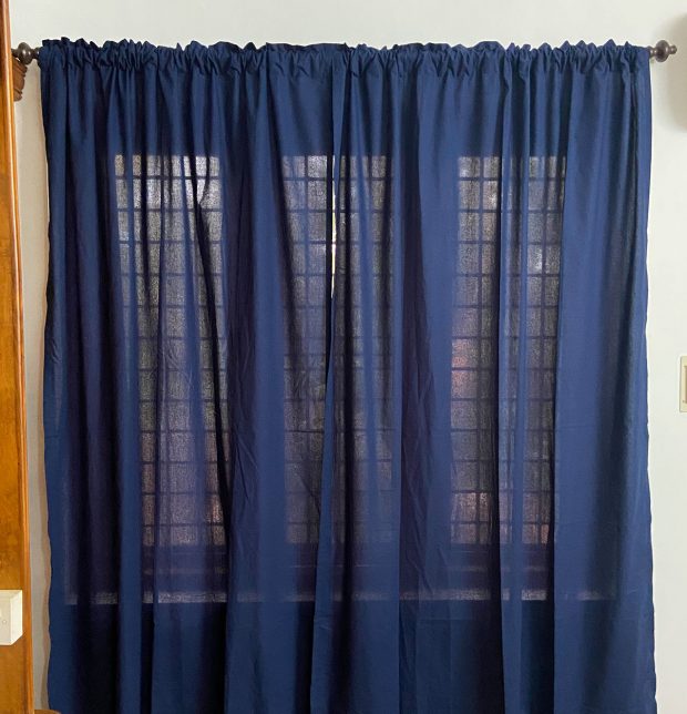 Customizable Curtain, Cotton - Solid - Navy Blue