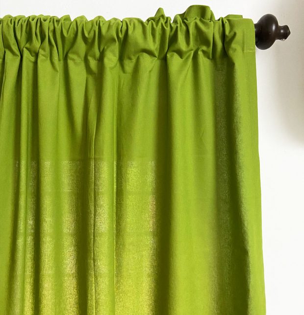 Customizable Curtain, Cotton - Solid - Spinach Green