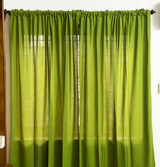 Customizable Curtain, Cotton - Solid - Spinach Green