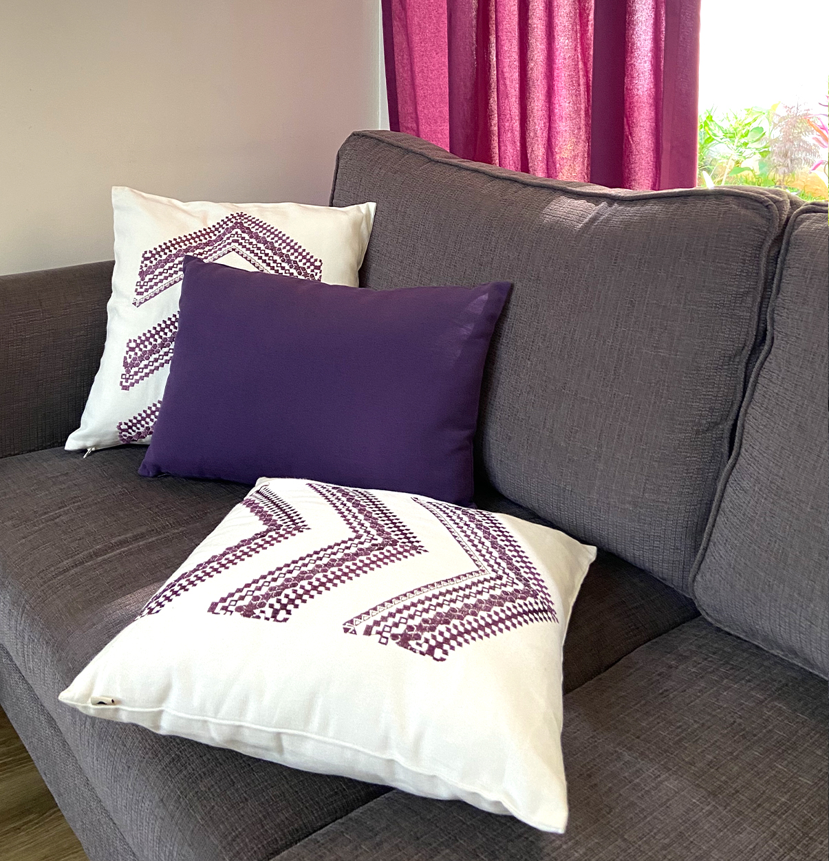 Arrow Stripes Cotton Cushion Covers – Bundle of 3