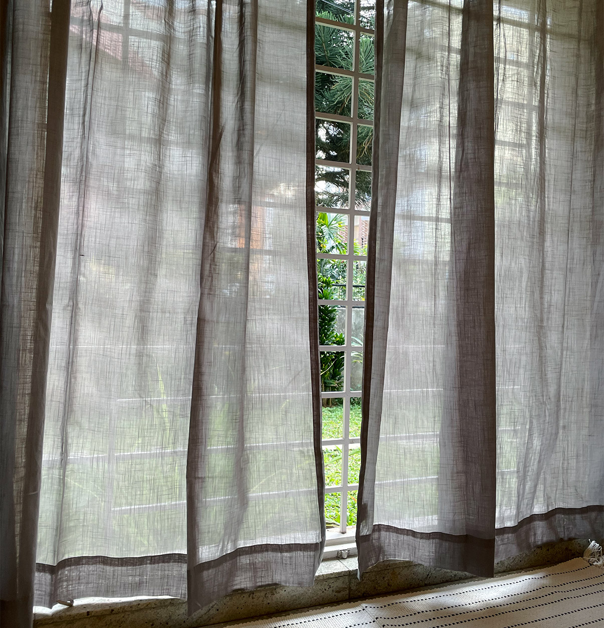 Customizable Sheer Curtain, Slub Cotton – Alloy Grey