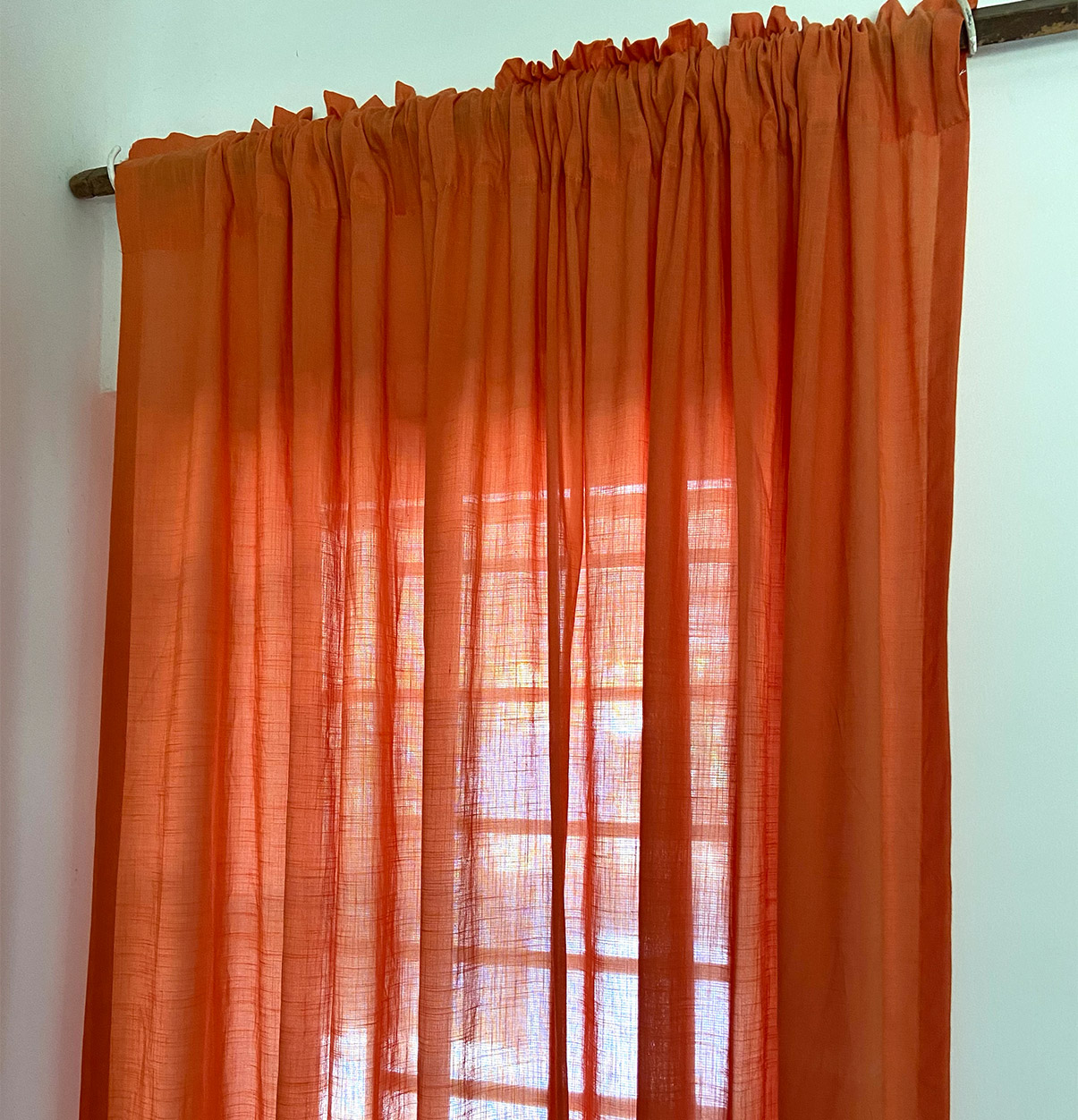Slub Sheer Cotton Curtain Orange Peel