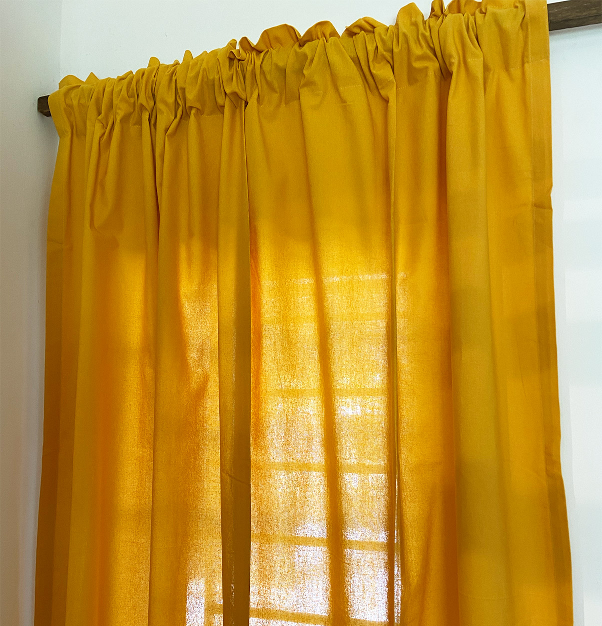 Solid Cotton Curtain Golden Rod Yellow