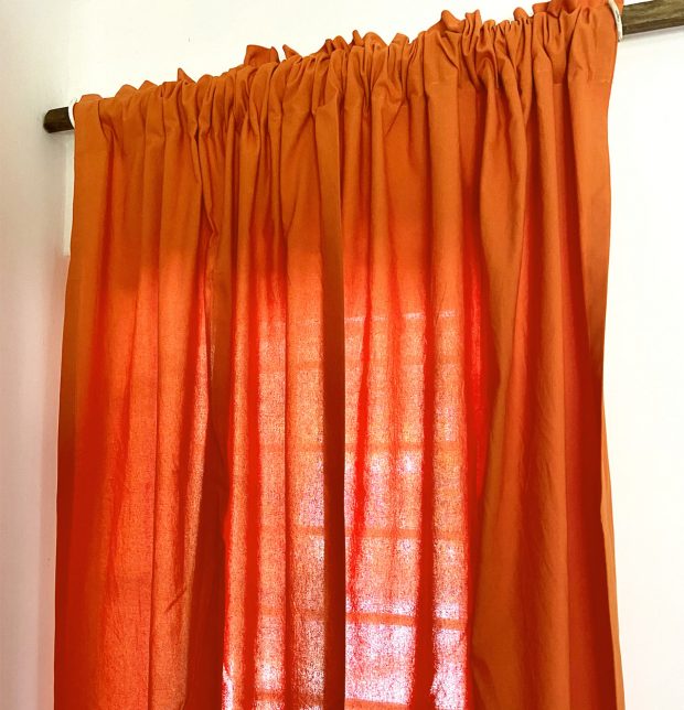 Solid Cotton Curtain Hawaiian Sunset Orange