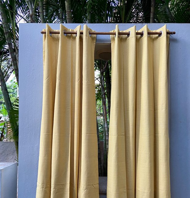 Panama Weave Cotton Curtain Yolk Yellow