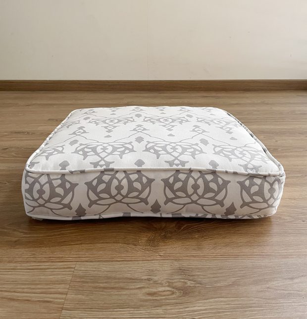 Arabic Chevron Cotton Floor Cushion Dove Grey