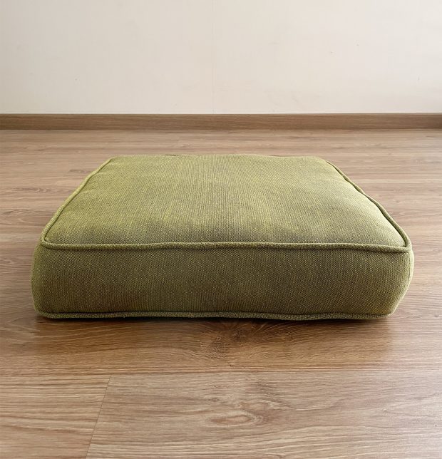 Chambray Cotton Floor Cushion Olive Green
