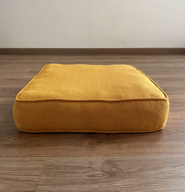 Chambray Cotton Floor Cushion Sunflower Yellow