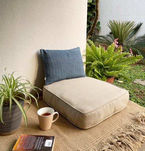 Customizable Floor Cushion, Cotton - Sesame Beige