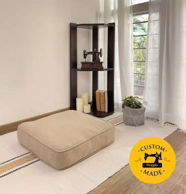 Customizable Floor Cushion, Cotton – Sesame Beige