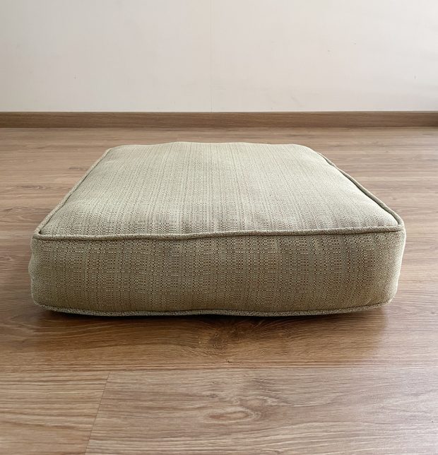 Panama Weave Cotton Floor Cushion Moss Brown