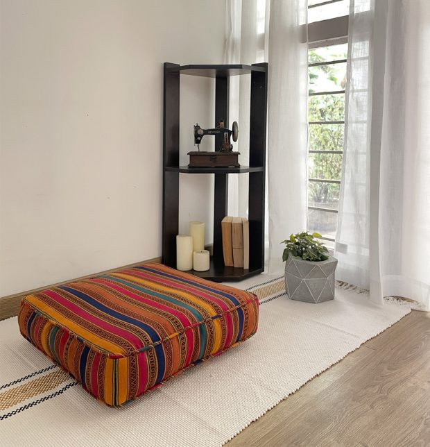 Customizable Floor Cushion, Cotton - Vintage Weave - Multi color