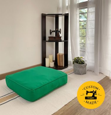 Customizable Floor Cushion, Cotton – Solid – Brilliant Green